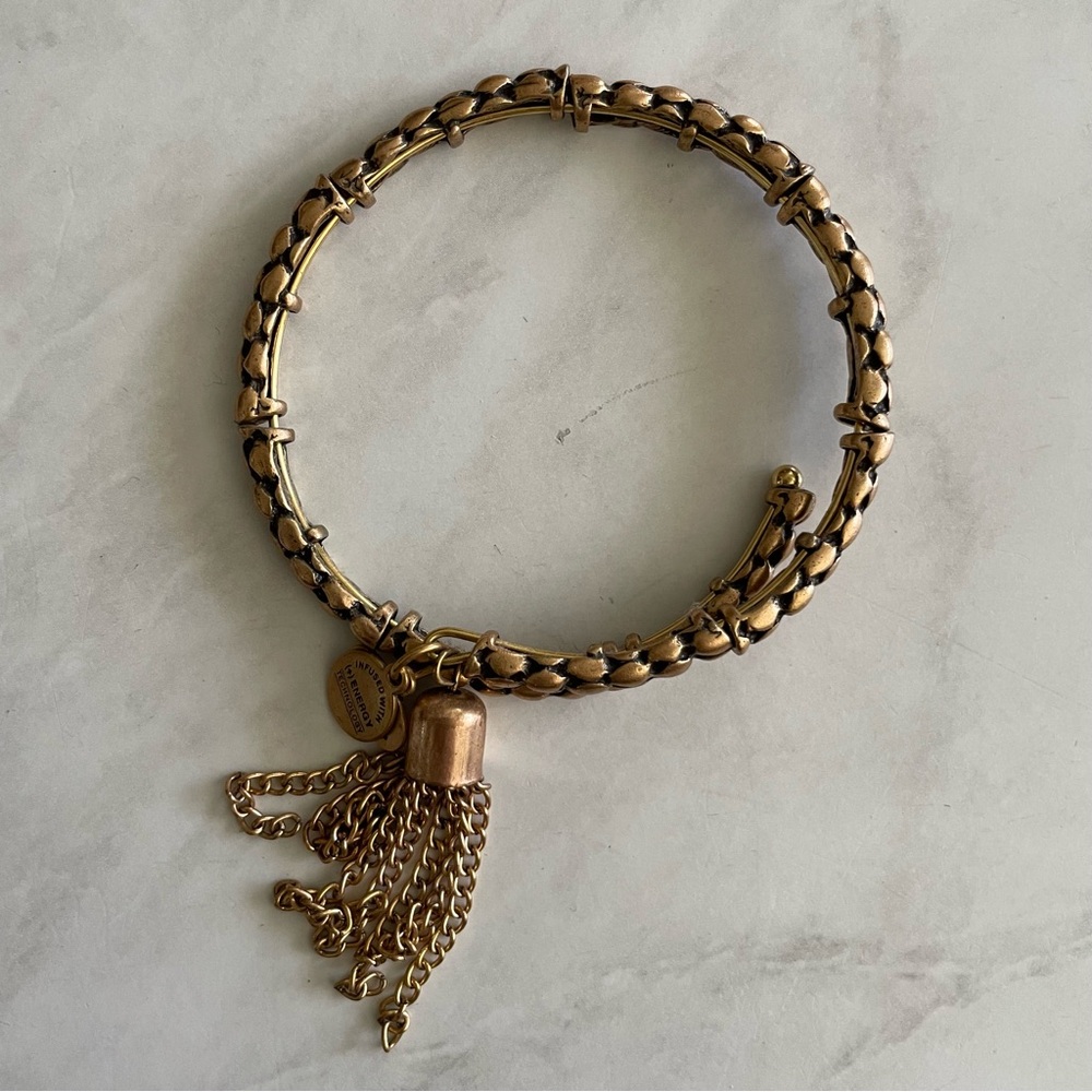 Alex and Ani Gold Tassel Wrap Bracelet